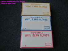 Lightly Powdered Vinyl Gloves - Clear or Blue