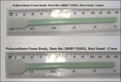 Polyurethane Foam Swab Item No. SWBY-55001, Rect. Head-12mm, Item No. SWBY-55002, Rect. Head-17mm